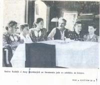 Photographs of the Brumek family after their return from the Soviet Union, probably Svět sovětů magazine, May 1950