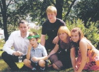 Barbora Volfová, daughter of the witness, with her husband Prokop Volf and children, from left: Ivan, Prokop and Anežka