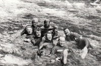 Rescue of watermen at the Čenkova pila, water rescue service 1985