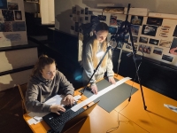 Komenský Holice Primary School team processing the story of Karel Říha, 2023