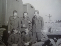 At the Auxiliary Technical Battalions, Josef Hofmann on the bottom right (on the left)