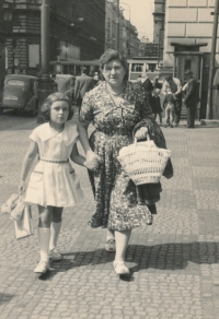 Dana with her grandmother Bohumila Kosakova, 1958