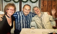 Witness on the left with her friend Lubomir Jílek and her mother Vlasta Skramušská in 2009 on her 70th birthday.