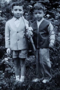 First Holy Communion, Jan Kouřil on the left, 1963, Olomouc