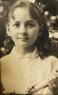 Marie Byron at the First Holy Communion, 1958