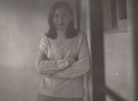 Jiřina Kozáková as a governess, boarding school in Větřní, 1970