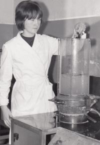 Jiřina Kozáková at the secondary industrial school, 1966