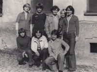 With students of SOU Větřní, top row, third from the right, 1975