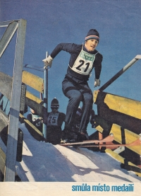 Tomáš Kučera at the turn of the 60s and 70s of the 20th century during a jump competition