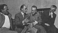 Witness´s teachers at the glass school in Železný Brod, from left Václav Pokorný, Stanislav Libenský, Petr Patřický, Alois Hásek; 1954