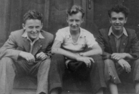 Jiri Ryba (left) with his best friends in Stara Paka, 1953