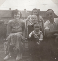 With my mother, grandmother, grandfather and great-grandmother Maria Rapačová 1954