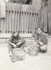 With mother-in-law in 1970