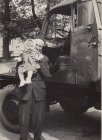 Grandfather Oldrich Stepanek with granddaughter Jana, 1960s