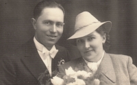 Wedding photograph of the parents Oldřich Štěpáník and Anežka, roz. Vykoukalová, February 1939