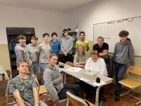 Joint photo of Milena Jirušová with the team of pupils involved in the project, 2023