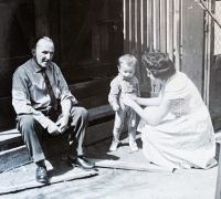 Young Zoltán Czvengrosch with his grandfather, 1960s