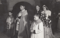 Wedding of parents in the church in Jiříkov, 1948