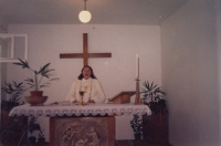 Helena Salfická at christening, Holice, 2013.