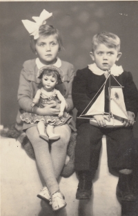 Vlastimil Pilous with his sister Svata, 25 January 1950