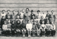 School photo, Václav Marhoul is standing fifth from right in the second row, latter half of the 1960s