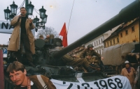 Václav Marhoul (top left) at a demonstration in support of the Czech Republic joining NATO, 1998