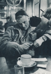 In Prague's Slavia Café, 1987