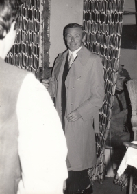 Bohumil Galásek - teacher. Meeting with students. Gymnasium Zlín, 1985