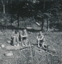 Jan Startl (vpravo), Cvetan Petrov, Jiří Böhm, 1959