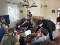 Pupils preparing for filming with Jiřina Chaloupková, 2023