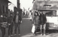 Budapest, from left - Leoš Duda, Bedřich Koutný, Luboš Jaroněk, Robert Valík, Leoš Lang,1988