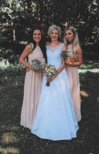 From the left: daughter Marie, nephew's wife Dita and niece Barbora, Mladé Buky in July 2018