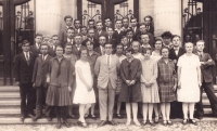 Boskovice gymnasium, mother third from the left