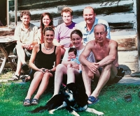 With family and friends, witness on the right, 2001