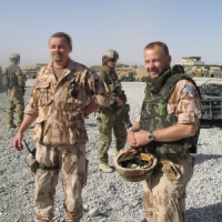 Václav Marhoul (right) on a military mission in Afghanistan, circa 2010