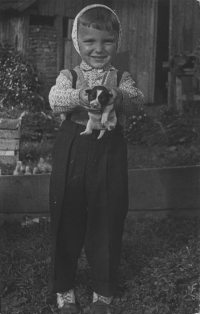 Libor Novák at the age of two in Jiříkov near Litomyšl in June 1960