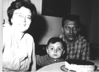 Mum Iva Nováková and dad Václav Novák with their youngest brother Ladislav in Trutnov-Poříčí in April 1964