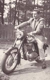 Willem Vogt on motorcycle