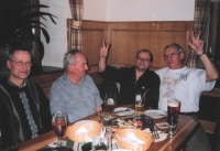 Father Václav Novák (on the right) with friends in Trutnov in January 2006