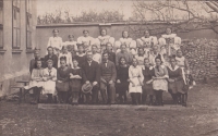 Mother Ludmila Kunovjánková in school, fourth from left