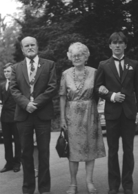 From the left: uncle Miloslav Rada, grandmother Eliška Radová, née Pavlová, and cousin Zbyněk Rada, Trutnov-Dolce in July 1982