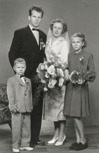 Newlyweds Antonie Tichopádová and Luboš Tichopád, 1956