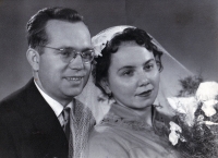 Jiřina Lukešová with her husband Josef Lukeš, 1957