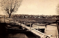 Footbridge over the Odra River at the site of the former ferry in Hošťálkovice