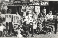 At an event of the Society for a Cheerful Present before the parliamentary elections, Jaroměř, 1990