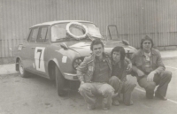 After winning hill climb races, Náchod, 1977