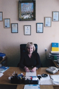 Ljudmyla Sevastjanova ve své kanceláři, 2010