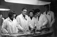 Nuri Sallaku second from left during studies in Prague / second half of the 1950s