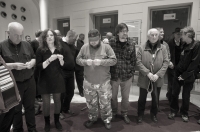 Opening of an exhibition of samizdat, Mahen Library in Brno, 2015 (in the middle with Vuk Kratěna)