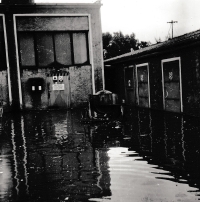 Povodně v Zahradnických závodech města Plzně. Doubrava, 25. února 1985
